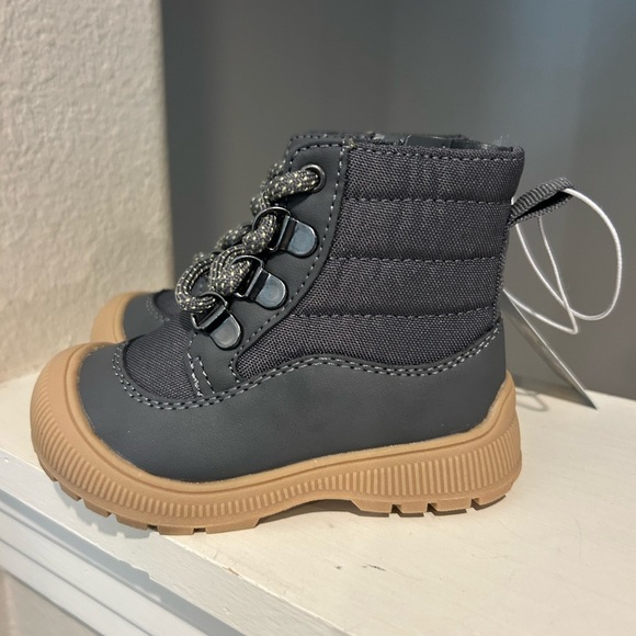 Cat and Jack Boys/Girls Charcoal Gray Fox Boots Toddler Size 5 - Picture 4 of 9